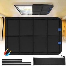 RV Skylight Window Shade 23.25"x15.25" Foldable Blackout Cover Black