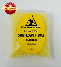 SUNFLOWER WAX ORGANIC VEGAN by H&B Oils Center 100% PURE PASTILLES BEADS 2 OZ