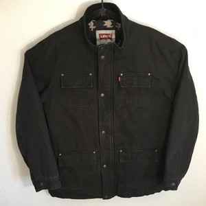 Levi S Mens Barn Coat Blanket Lined Heavy Cotton Jacket Xl Black
