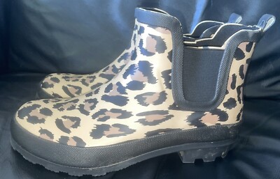 LADIES SIZE UK LEOPARD PRINT CHELSEA BOOT WELLIES PAVERS MINIMAL