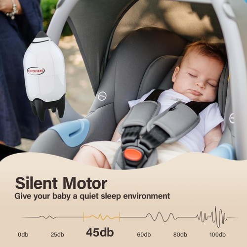 Vibrating Baby Stroller Rocker Rechargeable, Portable Baby Sleep Soother Aid Roc - Picture 3 of 7