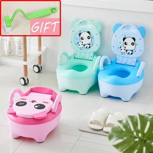 Baby Potty Training Portable Toilet Seat Backrest Cartoon Pots Childrens Bedpans