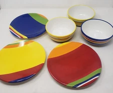 Sonoma Lifestyle Colorfest Dishes Set Bowls Salad Plates Colorful Rainbow Pride
