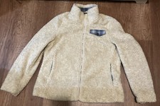 Pendleton Jacket Full Zip Beige Faux Fur Wool Plaid 23328 Womens Sz L EUC Sherpa
