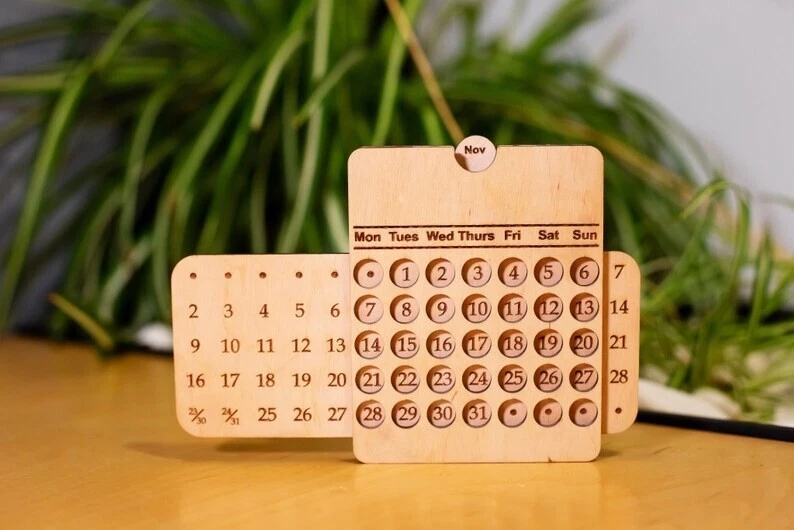Wooden Calendar, Personalized perpetual calendar, Corporate Gift, Christmas  gift | eBay