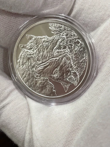 2023 Silver Shield Two Wolves 1 oz .999 FINE SILVER ROUND IN A CAPSULE