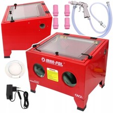 Sandstrahlkabine Sandstrahlgerät Sandstrahlanlage Sandstrahler 90L + Satz