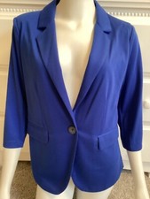 Womens Luii Royal Blue Jacket, 3/4 Sleeve Nwt Size L