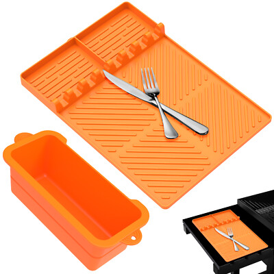 2Pcs Silicone Grease Cup Liners Heat Resistance Reusable Silicone Grill Pad ``-
