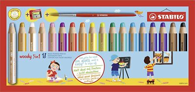 Stabilo Woody Bleistift Buntstifte - 18 Farben Box - JNR