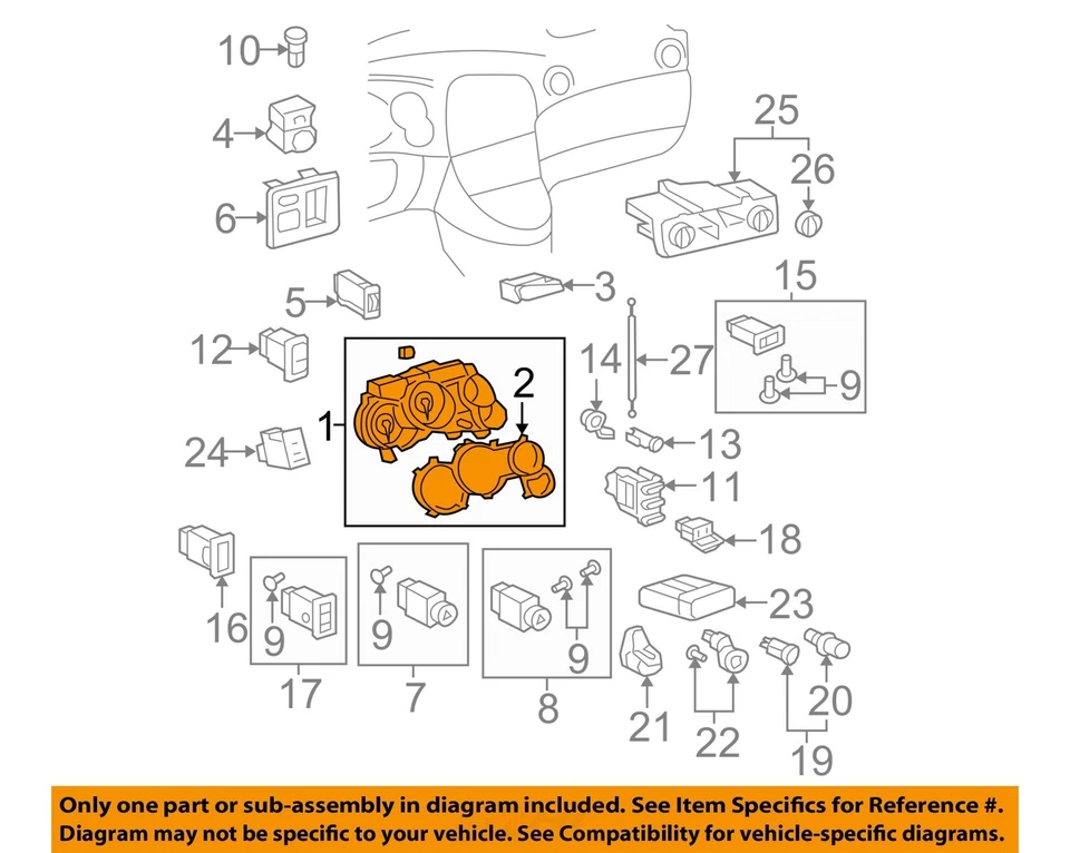 Used Speedometer Gauge fits: 2007 Toyota Matrix cluster MPH Grade A - Image 2 of 4