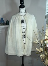 Vintage Hand Knitted Cape Off White Size Medium