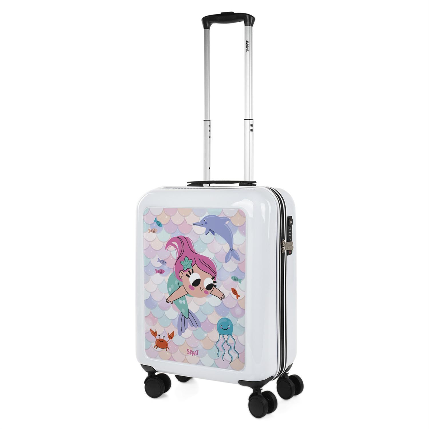Maleta de cabina infantil 4 ruedas 360º sirenita 50 ABS maleta de viaje trolley