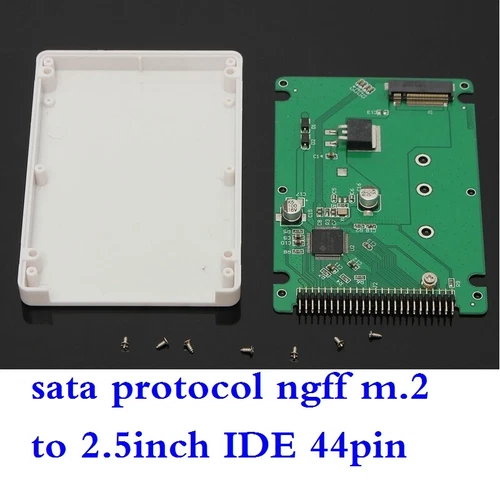 SINTECH M.2 B+M Key SATA SSD to 44pin 2.5 IDE adapter card with case white