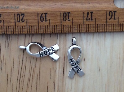 10/pk Hope Ribbon Charms HOPE (For any Cause / Cancer Awareness) | eBay