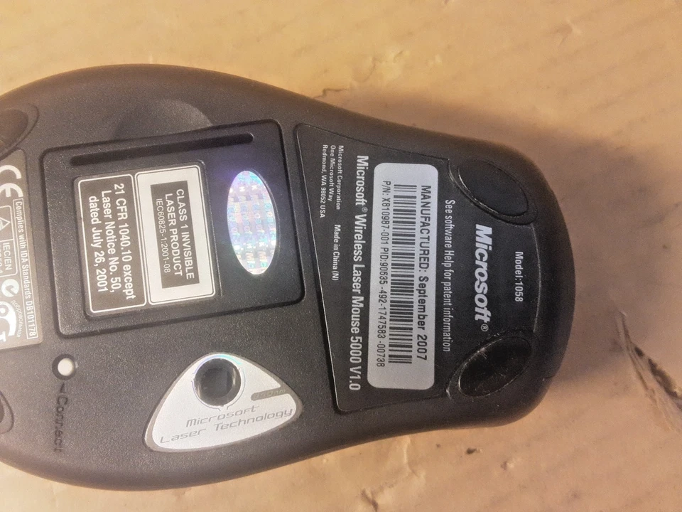 MICROSOFT WIRELESS LASER MOUSE 5000 V1.0 1085 - Image 4 of 4