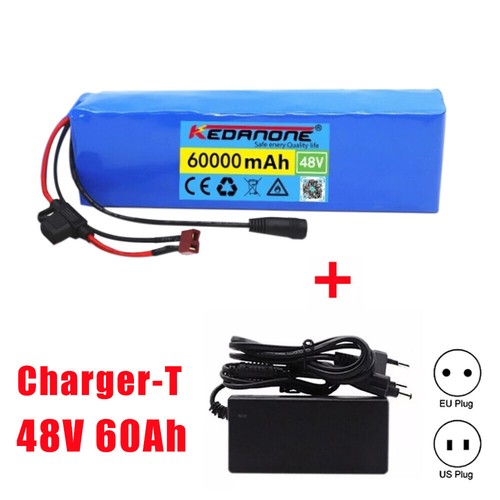 Batería Li-ion 48V 60Ah 13S2P con bicicleta eléctrica BMS T+DCPlug + cargador 54.6A - Imagen 19 de 20