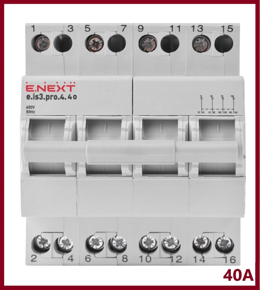 E.NEXT Wahlschalter - Umschalter 1-0-2 40A 4 polig