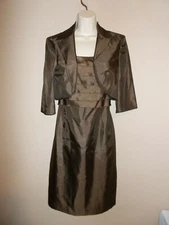 New Lizzati Peties Size 10P Brown Two Piece Sun Dress & Jacket Set