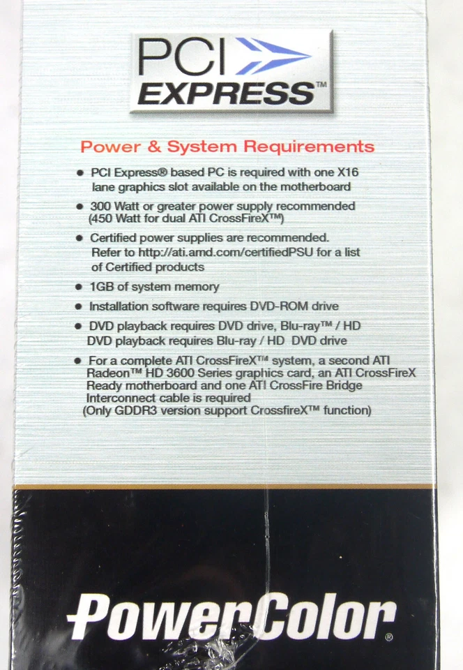 PowerColor HD 3650 ATI Radeon 3D Graphics Card 512Mb 128bit Crossfire X PCI-E - Image 4 of 4