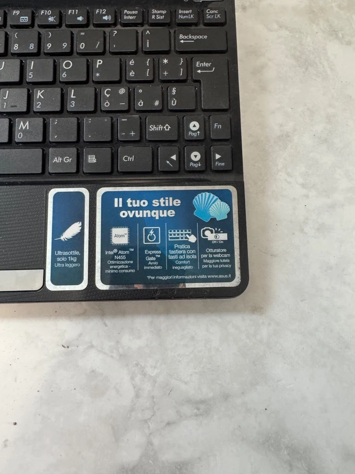 Netbook ASUS Eee PC 1015PD Windows 7 Starter – Non Funzionante – Vintage - Immagine 4 di 4