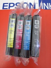 4 GENUINE Epson 220XL Inks T220XL1 T220XL2 T220XL3 T220XL4 WF 2630, 2650 2660