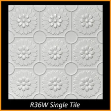 DIY Ceiling Tiles, Glue Up, Foam, 20x20, R36 White Pack of 96 (253 s/f)