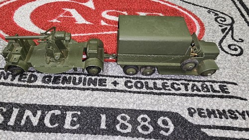 Dinky Toys 151b 6-Wheel Army Covered Transport Wagon & No 161b Anti-Aircraft Gun