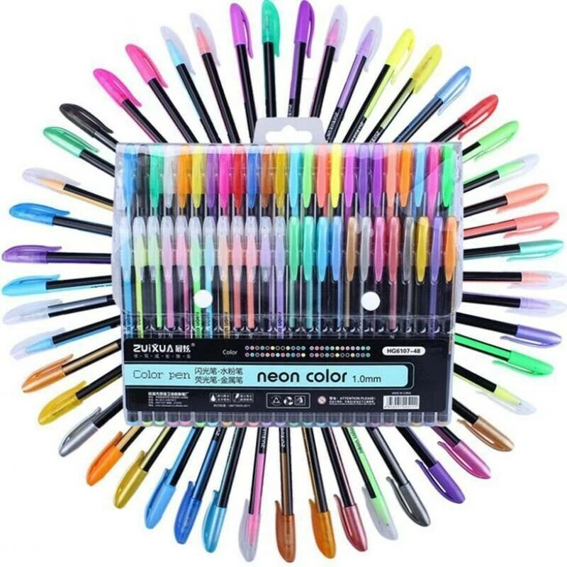 Sparkly Gel Pens 6 Colors Fine Point Rainbow Gradient Pens For Highlighting  On Markers Comfortable Grip Colored Pencils For Kids