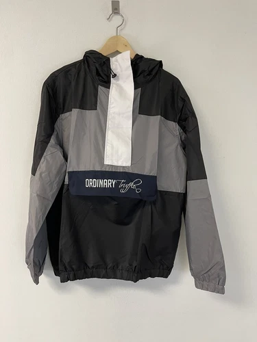  Ordinary Truffle Jacket Mens Extra Large  Color Block 1/4 Zip Windbreaker N117 - product listing photo