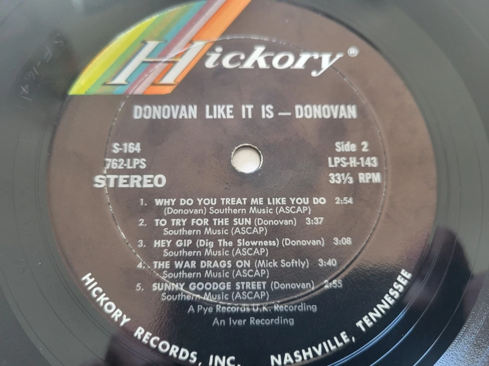 DONOVAN - Like It Is (Was, And Evermore Shall Be) 1968 FOLK ROCK Hickory Comp LP - Image 4 of 4