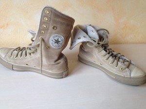 converse pelle beige