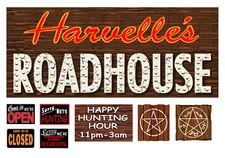 1:24 1:25 G scale model Supernatural Harvelle's Roadhouse signs