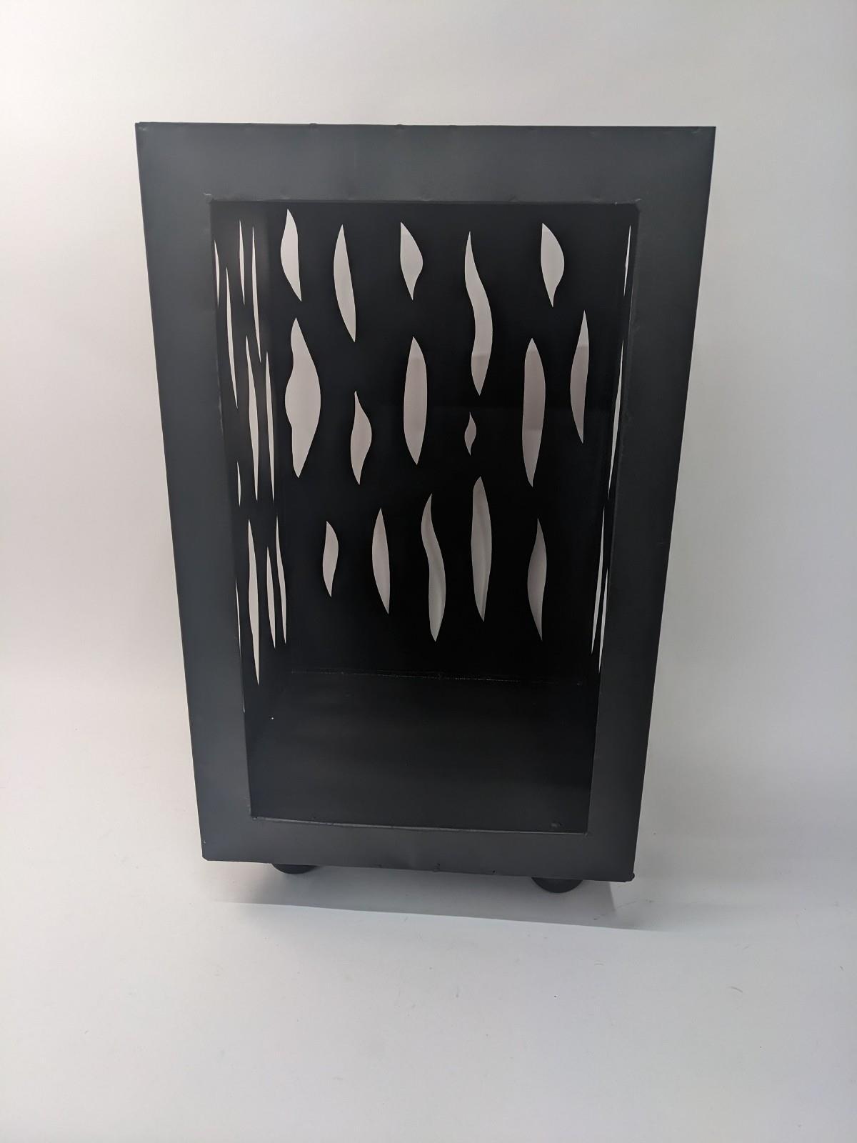 Black Metal Fire Pit Wood Burner Log Store Outdoor Garden Patio Heater