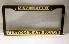 METALLIC GOLD TAG HOLDER CUSTOM TEXT PERSONALIZED CUSTOMIZED License Plate Frame
