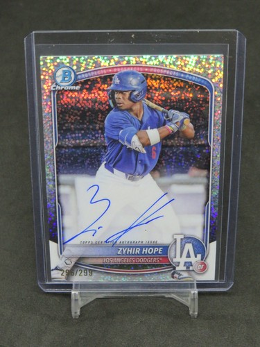 2025 BOWMAN ZYHIR HOPE SPECKLE REFRACTOR AUTO /299 LOS ANGELES DODGERS CA