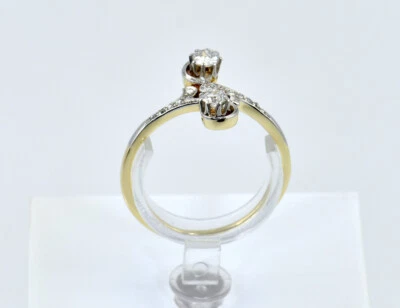 Art Deco Ring 585/000 14 K Gelbgold 13 Diamanten zus. 0,38 ct - Bild 1 von 4
