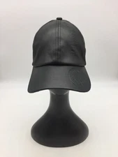 Jamont Faux Leather Black Baseball Cap Hat StrapBack One Size