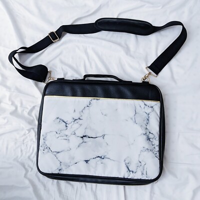Cotton On Typo marble print 15 inch laptop messenger bag