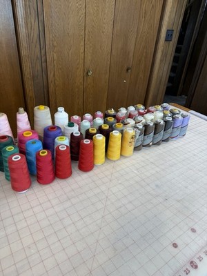 Lot of 50 Serger Overlock Sewing Thread Cones Maxi-Lock SureLock Mixed Colors
