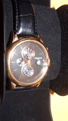 Giorgio Fedon 1919 Hawkeye Chonograph Black Dial Rose Gold-tone Steel Watch