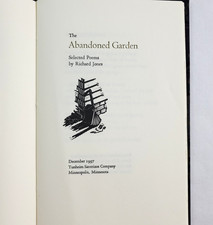 The Abandoned Garden Selected Poems by Richard Jones Signed First Ed 1997 HC