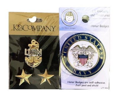 U.S. NAVY ANCHOR & STARS K & Company + Li'l Trinkets Embellishments 3-D STICKERS