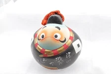 Japanese Clay Bell Ceramic Dorei Vintage Antique Yakko Handbell