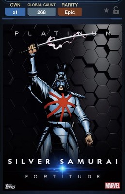 22 Topps Marvel Collect DIGITAL Platinum Fortitude EPIC Silver Samurai