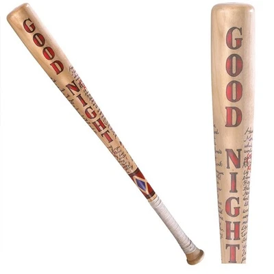 MARKENLOS 2025 Harley Quinn Suicide Squad Wooden Baseball bat Halloween Cosplay