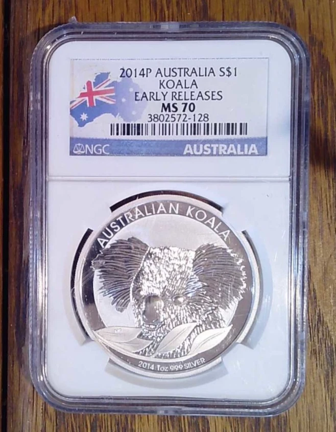 Australian Koala MS 70 Graded 2014 Silver Bullion Coins for sale