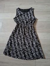 Mela Loves London Black Floral Mesh Dress Flared Evening Occasion Party UK10