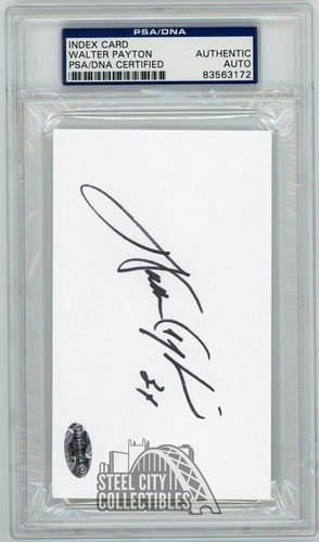 Walter Payton Autographed Index Card - PSA/DNA (Black Ink)