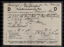 Wehrmacht Sonderausweis 1944 Dienstreise Posen Original WW2 Dokument Militaria